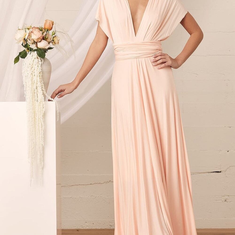 Lulu's Peach Maxi Dress
